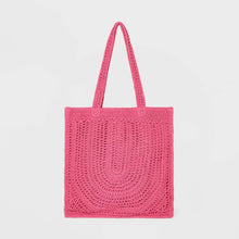 Load image into Gallery viewer, Pink & Yellow Crochet Tote Handbag Duo