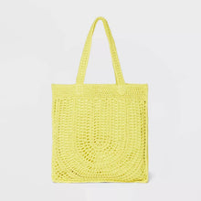 Load image into Gallery viewer, Pink & Yellow Crochet Tote Handbag Duo