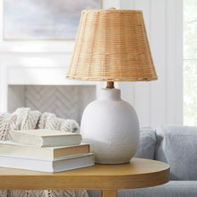 Load image into Gallery viewer, Ceramic Table Lamp with Rattan Shade White - Threshold™ designed with Studio McGee
