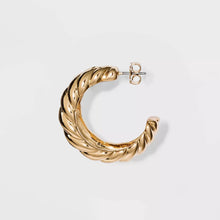 Load image into Gallery viewer, Textured Metal Small Hoop Earrings - A New Day™ Gold
