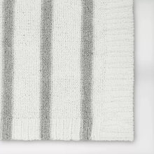 Load image into Gallery viewer, Cozy Feathery Knit Border Striped Throw Blanket
