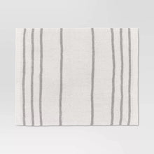 Load image into Gallery viewer, Cozy Feathery Knit Border Striped Throw Blanket
