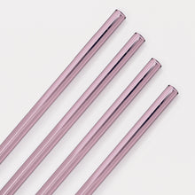 Load image into Gallery viewer, Rose Pink Glass Straw Set
